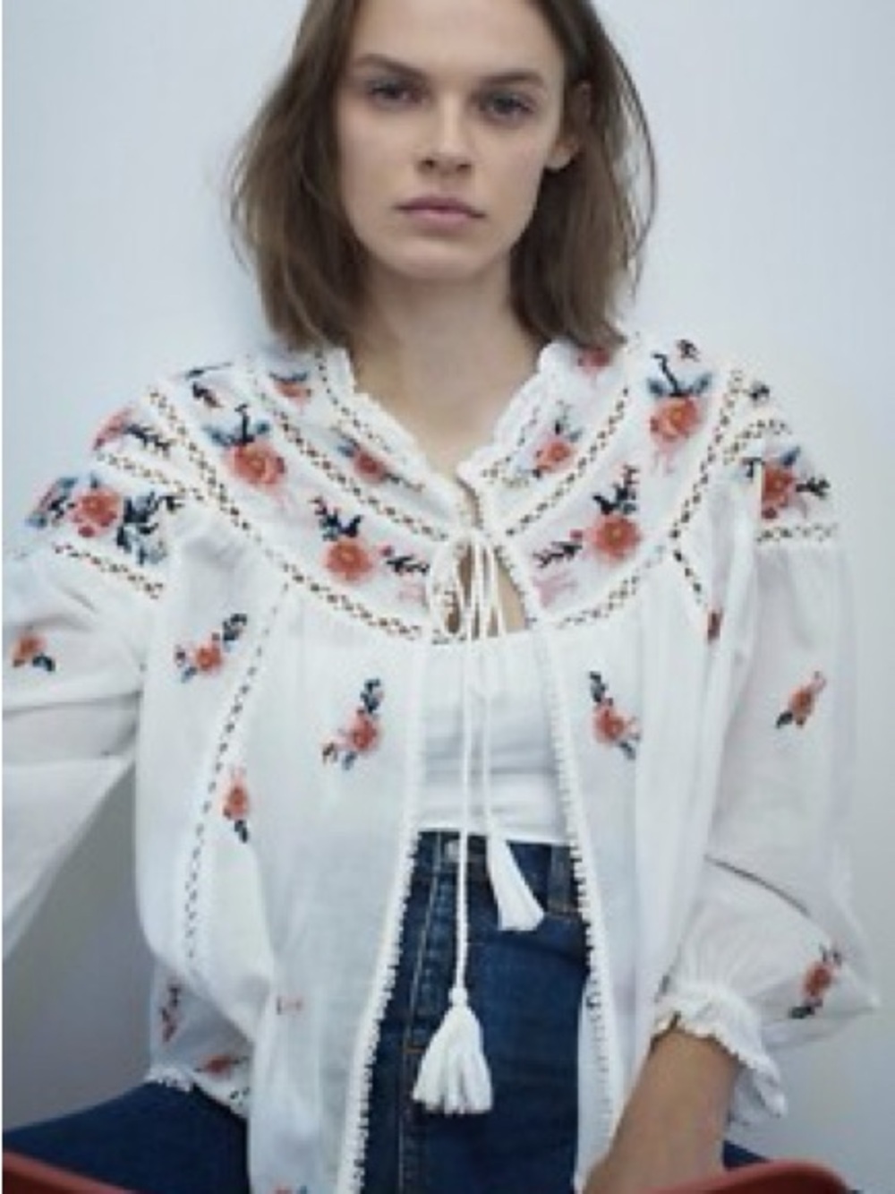 Zara Embroidered Blouse